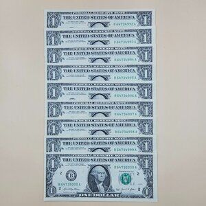 9 ($1) Dollar Bills Uncirculated Sequential (EACH SLEEVED) - Series 2021 (B199)
